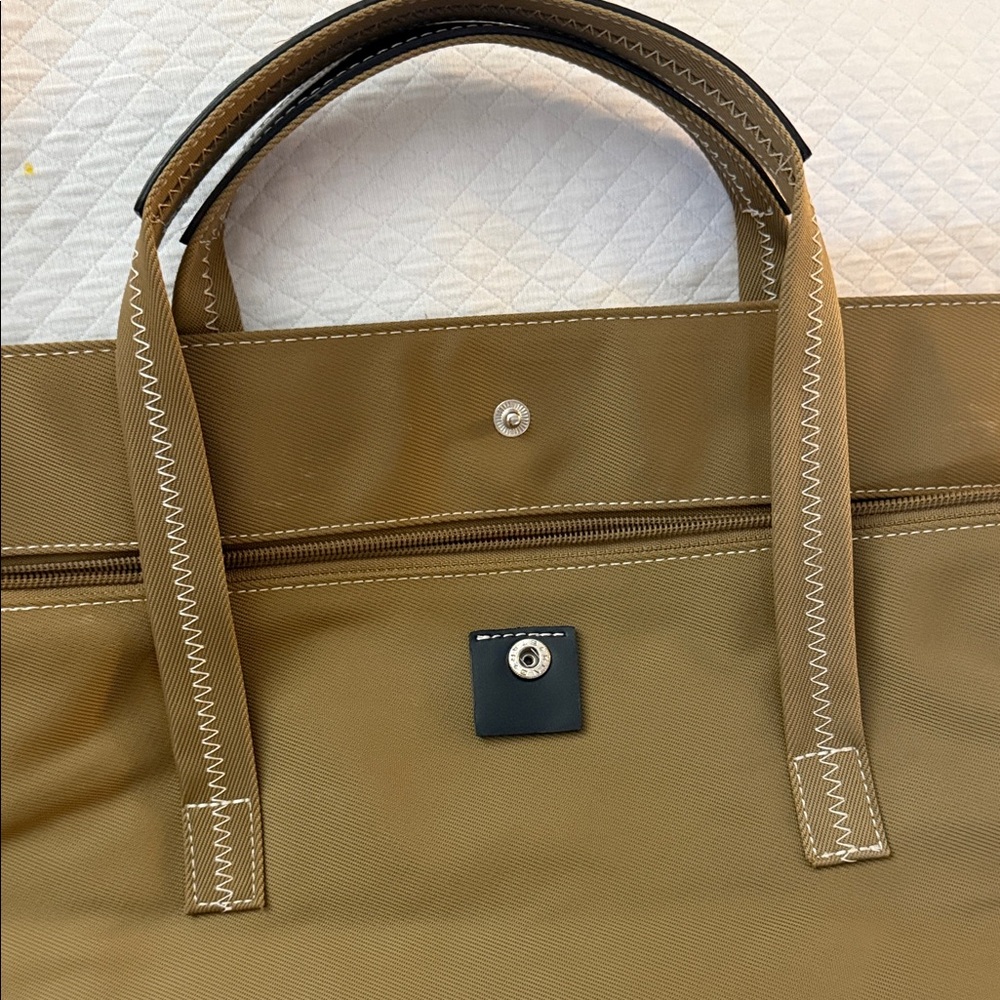 LIKE NEW ✨ MAXX NEW YORK Vintage Nylon Tote - Camel & Black Leather - Picture 9 of 13
